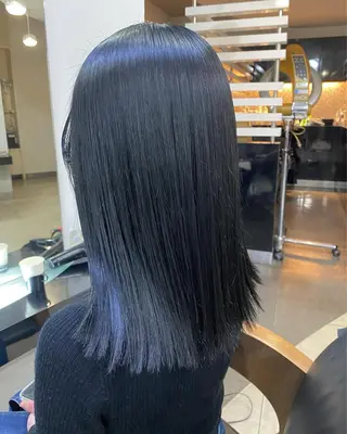 セミロング カラー パーマ ヘアアレンジ 烏山 達也のヘアスタイル
