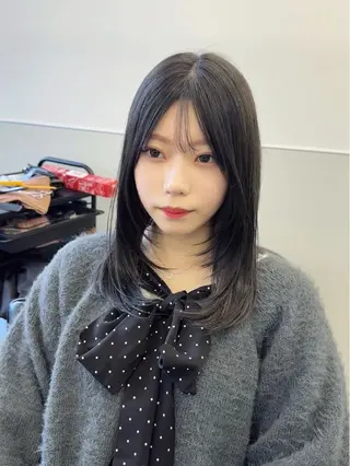 セミロング 韓国ヘア🇰🇷 スズキのヘアスタイル