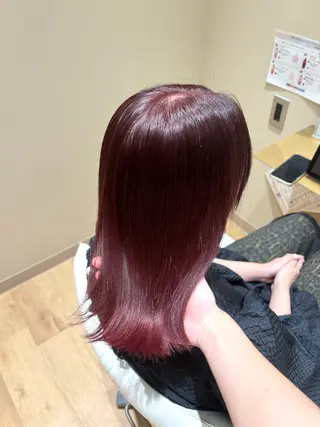 ミディアム カラー miwa♡暖色カラー 盛れる顔周り.ヘアメのヘアスタイル