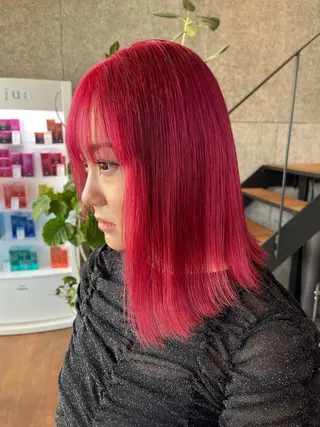 ミディアム カラー ヘアアレンジ ボブ×艶カラー 特化・リクト💥のヘアスタイル