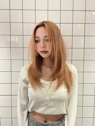 セミロング ハッシュカット/ 水光艶カラー/RINのヘアスタイル