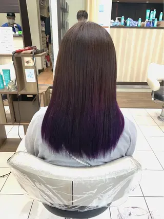 ロング パーマ ブリーチでもできる 縮毛矯正相原慎🌈のヘアスタイル