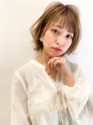 ミディアム カラー パーマ ヘアアレンジ 🎀愛されモテヘア♡ 梅澤夏基🎀のヘアスタイル