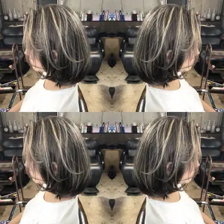 ミディアム カラー パーマ ヘアアレンジ メンズ キッズ ネイル マツエク・マツパ 韓国風×透明感カラー 髪質改善オタベシンヤのヘアスタイル