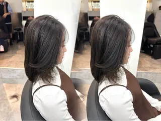 ミディアム 🫧とぅるん艶髪🫧 透明感カラー×猿渡のヘアスタイル