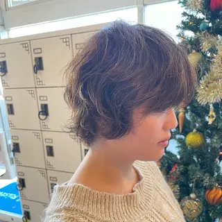 ショート パーマ 朝生 海都のヘアスタイル