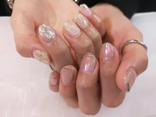 ネイル はばすみれ🎀ﾈｲﾙ 光ﾌｪｲｼｬﾙ ﾍｱのネイルデザイン