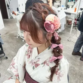 ロング ヘアアレンジ JUNSHIN🦋 ヘアセット／カラーのヘアスタイル