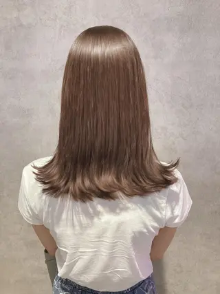 セミロング カラー スキバサミを使わない カット🌼唯🌼のヘアスタイル