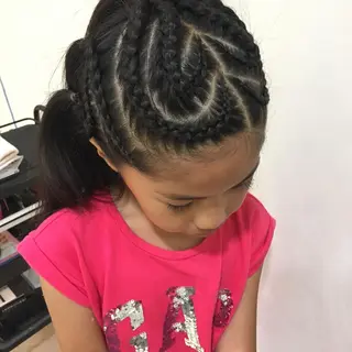 ロング カラー ヘアアレンジ きむえり/髪質改善 /うねり広がり改善のヘアスタイル