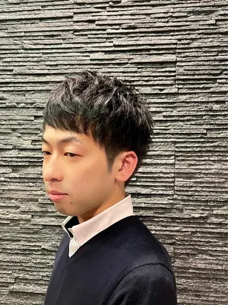 ショート パーマ メンズ 野川 純麗のヘアスタイル