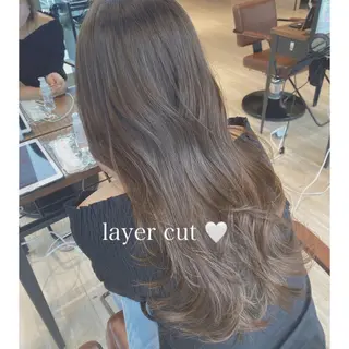 ロング カラー 🍼顔周りカット/ レイヤー/小川華奈のヘアスタイル