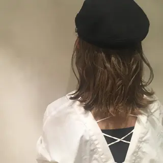 ミディアム カラーモデル募集中 美容室ハピスのヘアスタイル