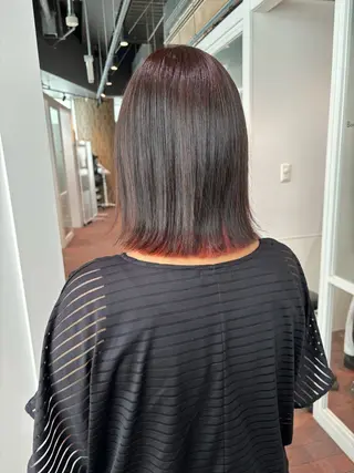 ミディアム カラー マンツーマン 縮毛矯正/マユコのヘアスタイル