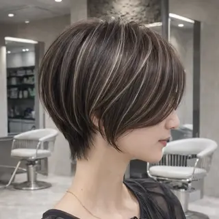 ショート 《髪質改善✖️レイヤ ー🩶》ナオヤのヘアスタイル