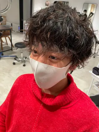 ショート カラー パーマ ヘアアレンジ メンズ パーソナルカラー合わ せたカラー🤍なつみのヘアスタイル