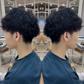 セミロング メンズ 塚本/豊橋メンズ特化 パーマ、ヘッドスパのヘアスタイル