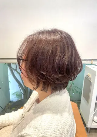 ショート カラー 酸性ストレート/ブリ ーチなしWカラー河本のヘアスタイル