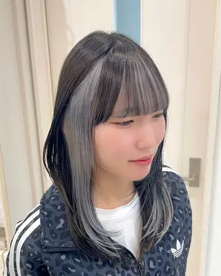 ミディアム カラー 大竹里旺/belle /インナーカラーのヘアスタイル