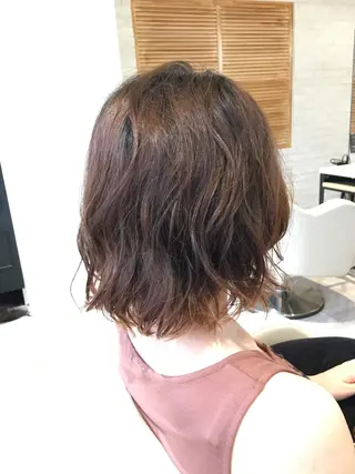 ミディアム カラー パーマ 金子 富士のヘアスタイル