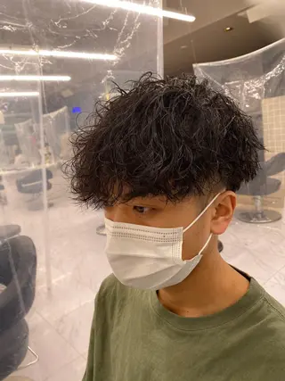 セミロング パーマ ヘアアレンジ メンズ メンズ特化 水口湧太のヘアスタイル