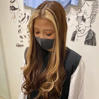 ロング カラー 畑中康志 美髪矯正/ハイトーンのヘアスタイル