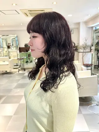 ロング パーマ デジタルパーマ 🌀ボブ　萩原　龍のヘアスタイル
