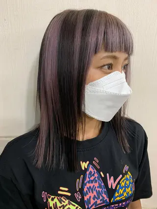 セミロング カラー ヘアアレンジ きむえり/髪質改善 /うねり広がり改善のヘアスタイル
