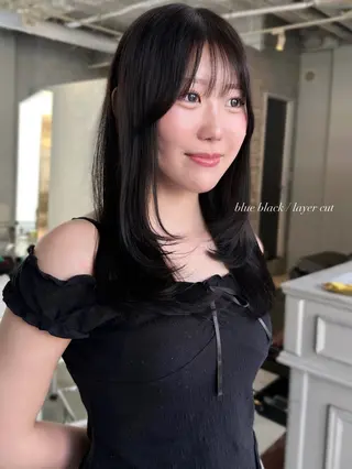 セミロング カラー ヘアアレンジ 🫧🇰🇷韓国ヘア レイヤー🐺Yutaのヘアスタイル
