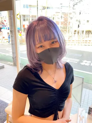 ミディアム カラー ウルフカット ハッシュカット/七海のヘアスタイル