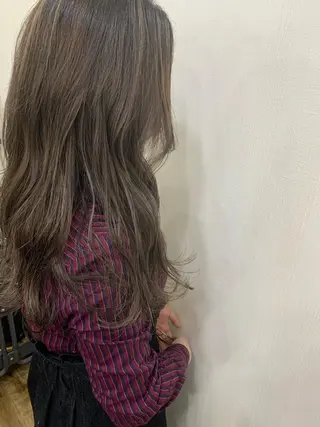 ロング カラー ヘアアレンジ きむえり/髪質改善 /うねり広がり改善のヘアスタイル