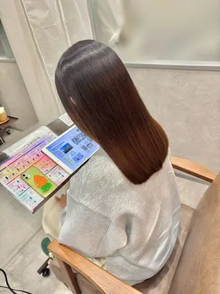 セミロング 久保田康雅 辻堂 髪質改善×縮毛矯正のヘアスタイル