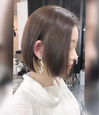ショート カラー 🩵縮毛矯正 髪質 改善 美髪🩵のヘアスタイル
