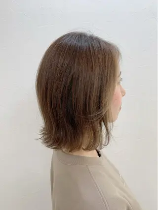 ミディアム カラー 菅沼 まみのヘアスタイル