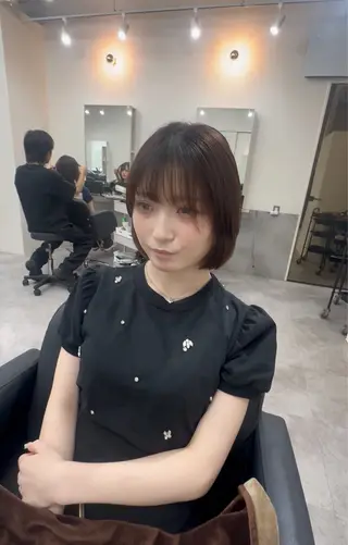 ショート 🫧とぅるん艶髪🫧 透明感カラー×猿渡のヘアスタイル