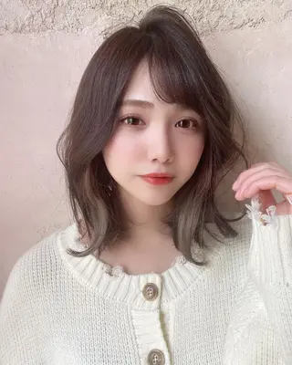 ミディアム 韓国風ヘア✻透明感 カラー✻yukaのヘアスタイル