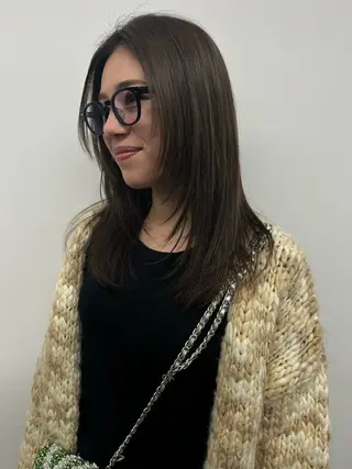 ミディアム カラー yuan tanakaのヘアスタイル