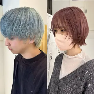ミディアム ハッシュカット/ ブリーチ/アスナのヘアスタイル
