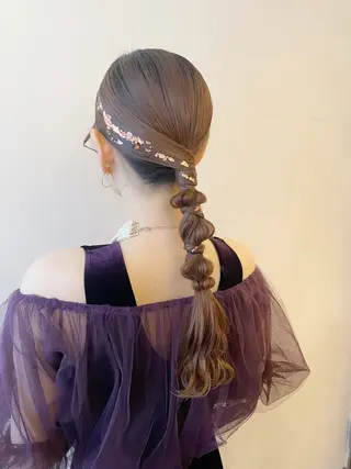 ロング ヘアアレンジ ✨透明感ケアカラー✨ 長野ゆきなのヘアスタイル