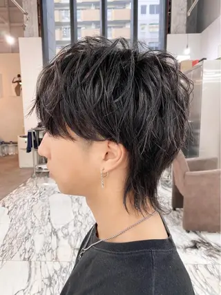 ミディアム メンズ 👑圧倒的カラー👑 佐々木祐希のヘアスタイル