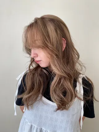 ロング カラー 似合わせカットカラー りおなのヘアスタイル