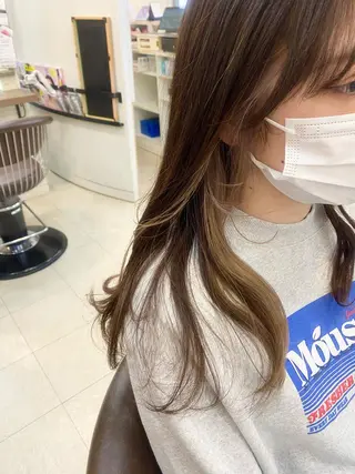 ロング カラー パーマ ヘアアレンジ kame|レイヤー / 似合わせ顔周りのヘアスタイル