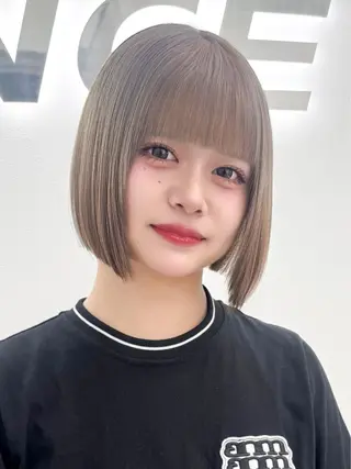 ショート カラー ヘアアレンジ 縮毛矯正🤍 盛れるボブ/ひかりのヘアスタイル