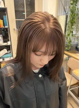 セミロング カラー 赤み消しカラー/ ナチュラル/トモキのヘアスタイル