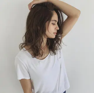 セミロング カラー 顔まわりカット✄ ベージュカラー🧸のヘアスタイル