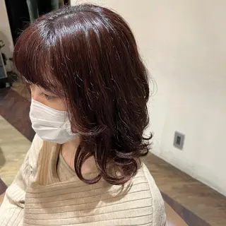 ミディアム パーマ 中村 玲美のヘアスタイル