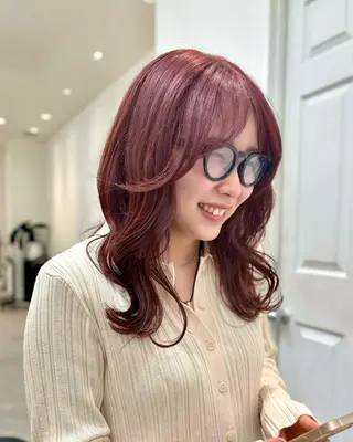 セミロング カラー ヘアアレンジ パーマ/暖色/ボブ イワタテ🇰🇷のヘアスタイル
