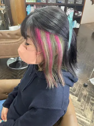 ミディアム カラー 👑派手髪/カット 👑ANRYのヘアスタイル