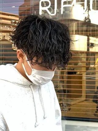 ショート パーマ 園田 将士のヘアスタイル
