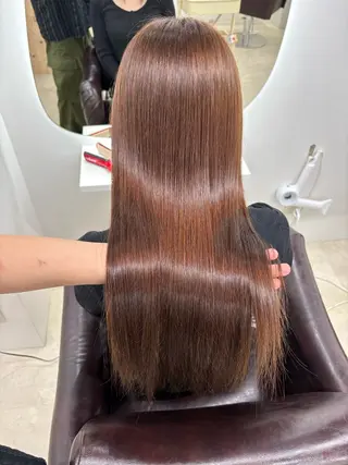 ロング カラー 新宿/韓国ヘア/ 髪質改善ストレートのヘアスタイル